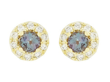 14KW Created Alexandrite Dia Dia-EE1622