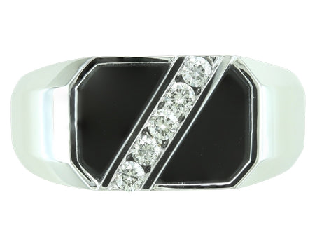 14KY Black Agate Dia Dia-G01014