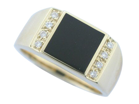 14KY Black Agate Dia Dia-G01796