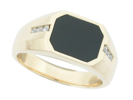 14KY Black Agate Dia Dia-G01808