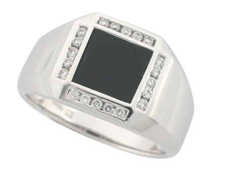 14KY Black Agate Dia Dia-G01841