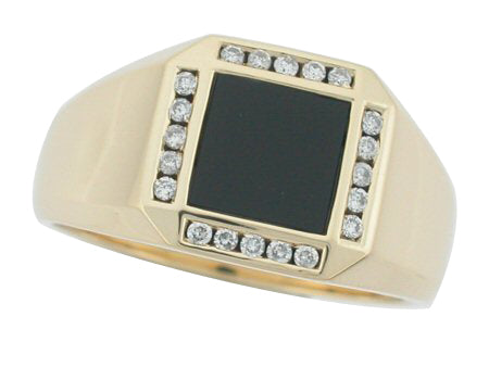 14KY Black Agate Dia Dia-G01841