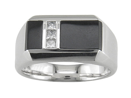 10KY+W Black Agate Dia Dia-G02403