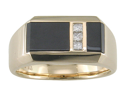 10KY+W Black Agate Dia Dia-G02403