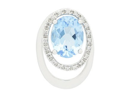 14KY London Blue Topaz Dia Dia-P10150