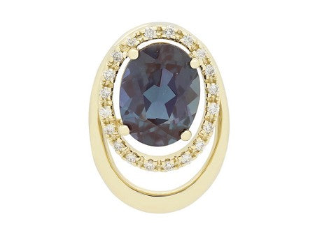 14KY London Blue Topaz Dia Dia-P10150