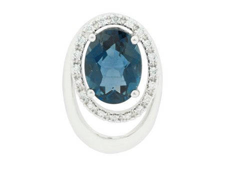 14KY London Blue Topaz Dia Dia-P10150