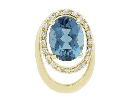 14KY London Blue Topaz Dia Dia-P10150