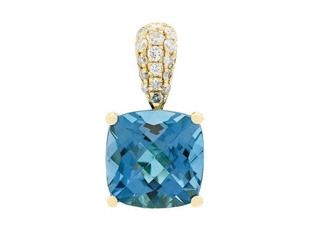 14KW London Blue Topaz Dia Dia-P10434