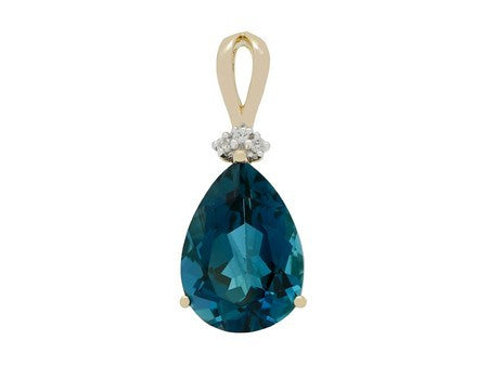 14KY+W London Blue Topaz Dia Dia-P11472