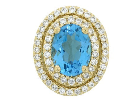 18KY B-Topaz Dia Dia-P20367