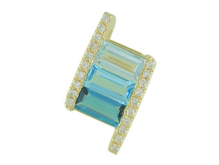 14KY Blue Topaz London Blue Topaz Sky Blue Topaz Dia-P20634