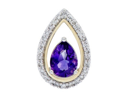 14KTT Amethyst Dia Dia-P20696