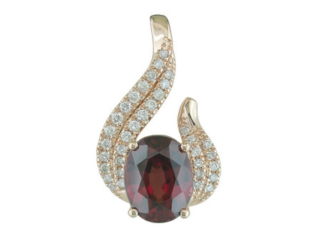 14KP Rhodolite Garnet Dia Dia-P20747