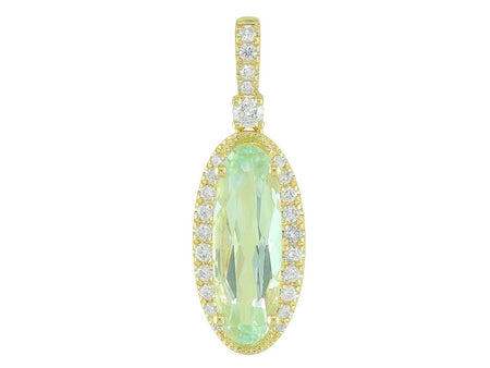 14KY Green Amethyst Dia Dia-P21281