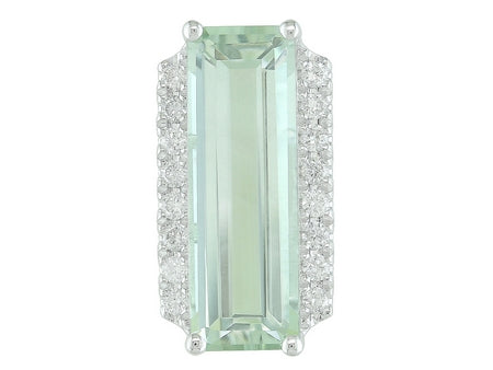 14KY Green Amethyst Dia Dia-P21289