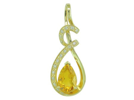 14KY Citrine Dia Dia-P21653