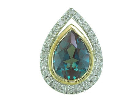 14KW Created Alexandrite Dia Dia-PE1907