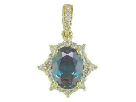 14KY London Blue Topaz Dia Dia-PE3876