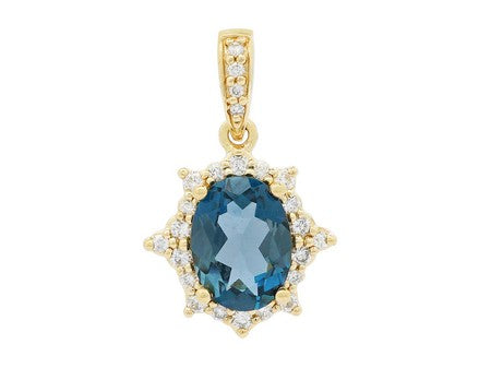 14KY London Blue Topaz Dia Dia-PE3876