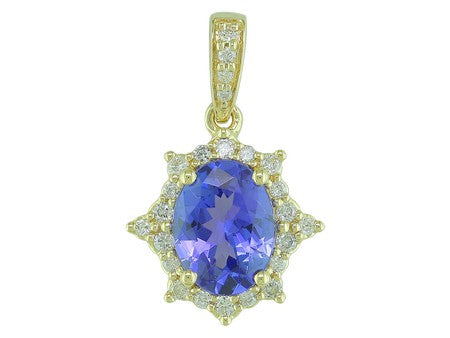 14KY London Blue Topaz Dia Dia-PE3876