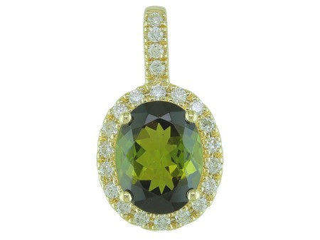 14KW Green Tourmaline Dia Dia-PE3886