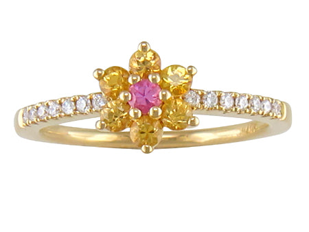 18KY Yellow Sapphire Pink Sapphire Dia-R26370