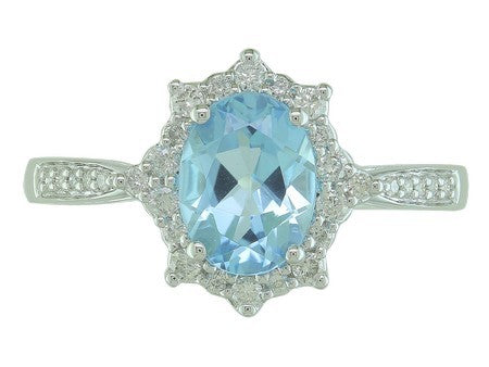 14KW London Blue Topaz Dia Dia-R28786