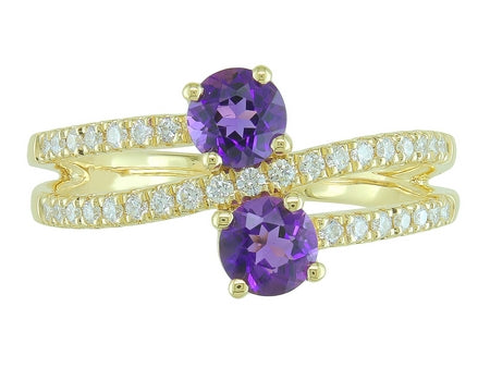 14KP Amethyst Dia Dia-R33766