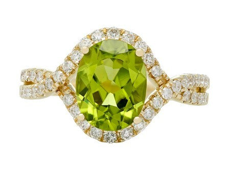 14KY Peridot Dia Dia-R34772