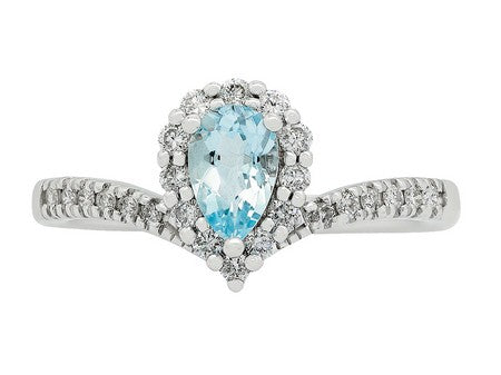 14KY London Blue Topaz Dia Dia-R34814