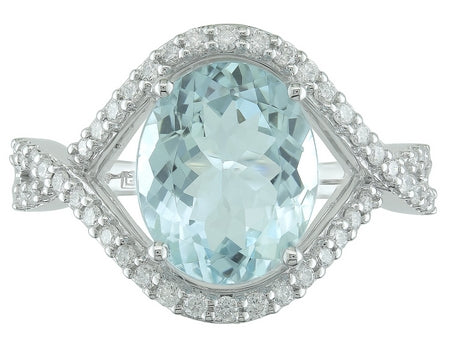 14KW Aquamarine Dia Dia-R34875
