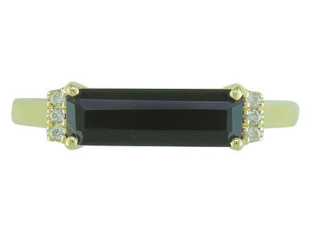 14KY Black Agate Dia Dia-R36334
