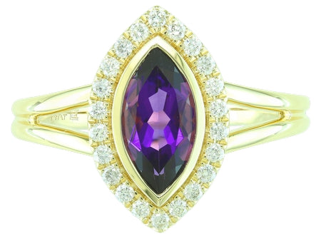 14KW Created Alexandrite Dia Dia-R36562