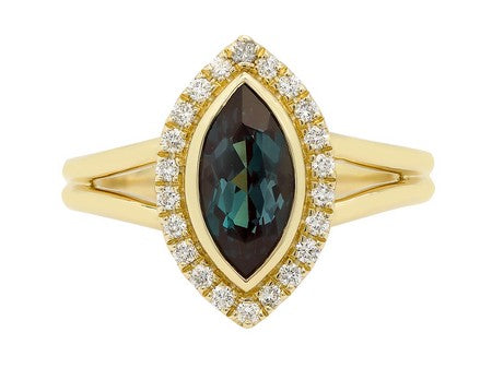 14KW Created Alexandrite Dia Dia-R36562