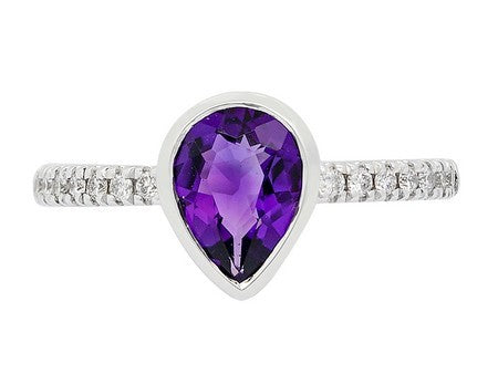 14KY Green Amethyst Dia Dia-R36567