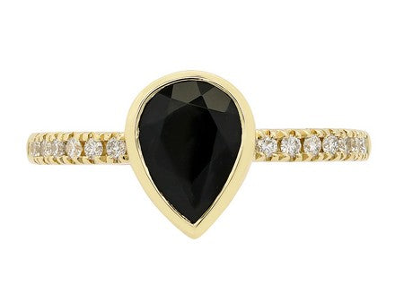 14KY Green Amethyst Dia Dia-R36567