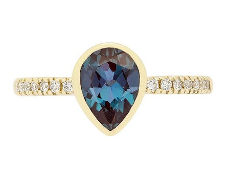 14KY Green Amethyst Dia Dia-R36567