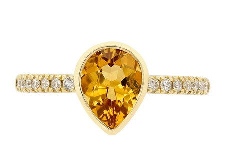 14KY Green Amethyst Dia Dia-R36567