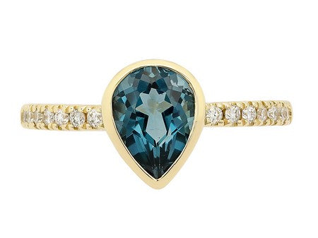 14KY Green Amethyst Dia Dia-R36567