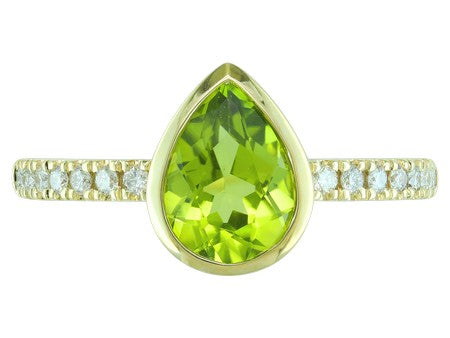 14KY Green Amethyst Dia Dia-R36567