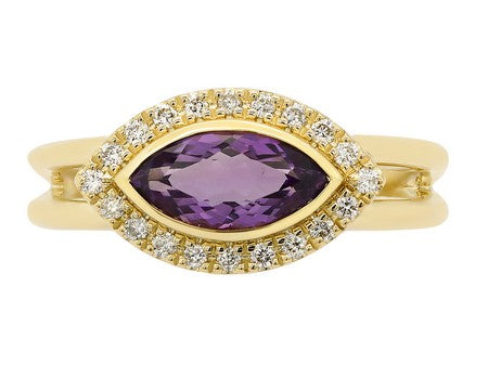 14KW Black Agate Dia Dia-R36572