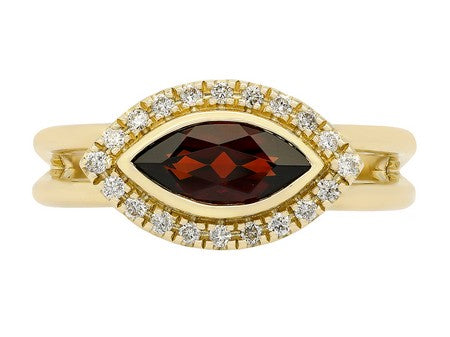 14KW Black Agate Dia Dia-R36572