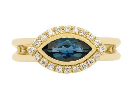 14KW Black Agate Dia Dia-R36572