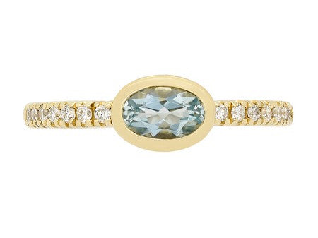 14KW Aquamarine Dia Dia-R36581