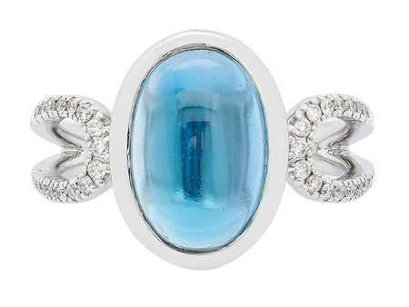 14KY London Blue Topaz Dia Dia-R37034