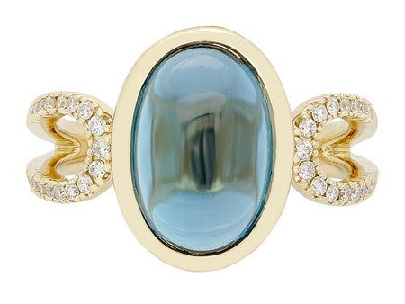 14KY London Blue Topaz Dia Dia-R37034