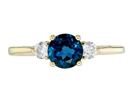 14KY Black Agate Dia Dia-RE2204