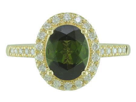 14KW Green Tourmaline Dia Dia-RE3886