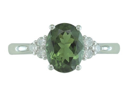 14KW Green Tourmaline Dia Dia-RE3887